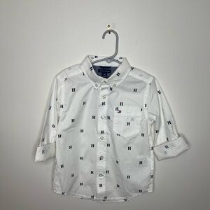 Tommy Hilfiger White Shirt with Logo Pattern